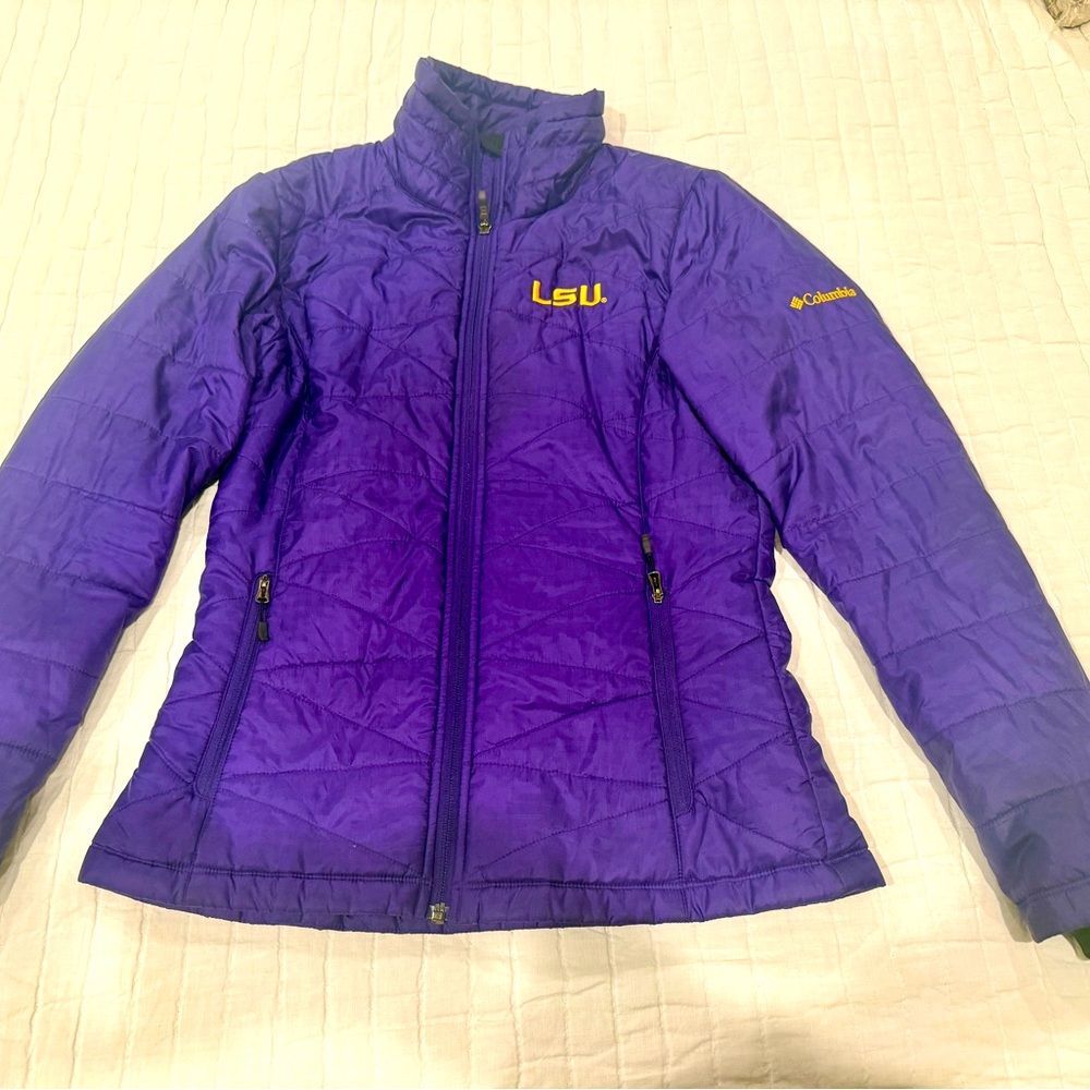 Columbia Women's LSU Tigers XS Insulated Omni Heat Jacket Coat Purple